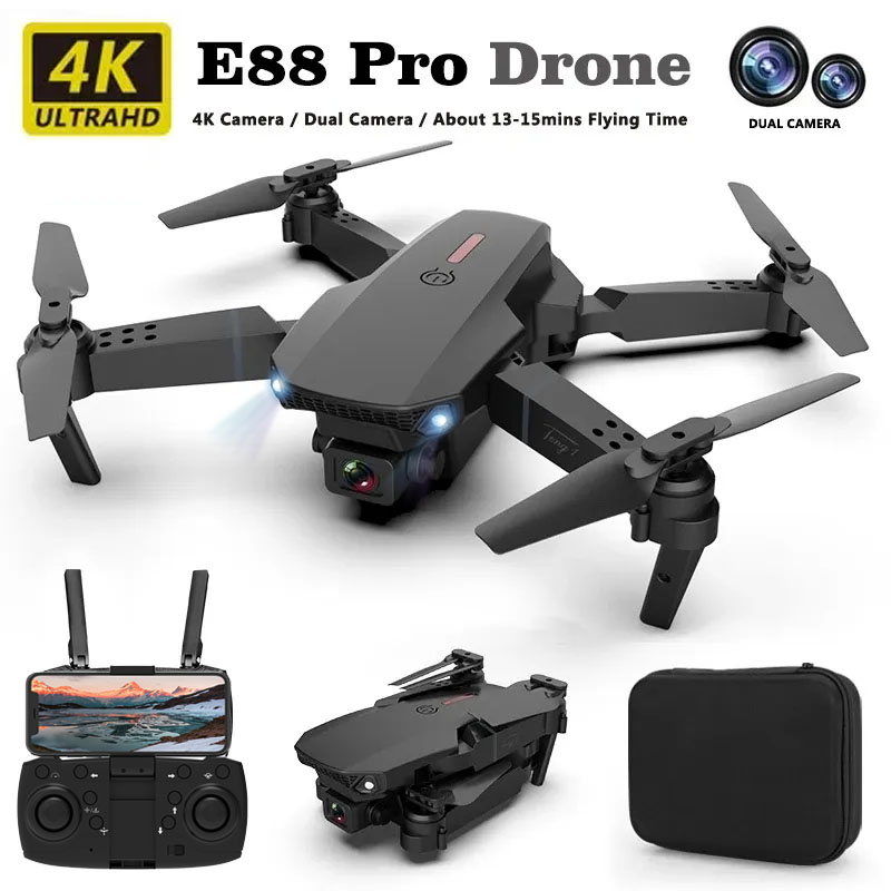 Dron profesional E88pro, flujo - Drone Kit Professional reseña y precio