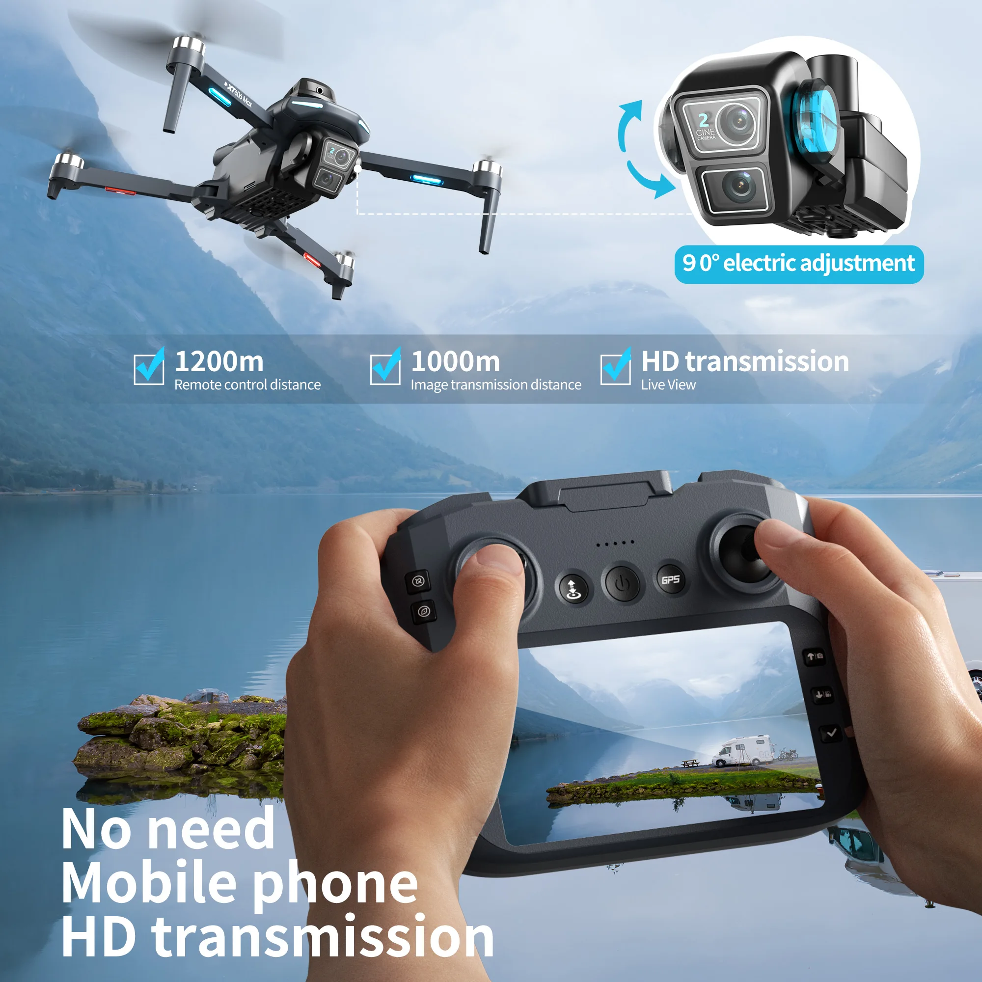 Dron GPS Original XT606 MAX 4k - Drone Kit Professional reseña y precio